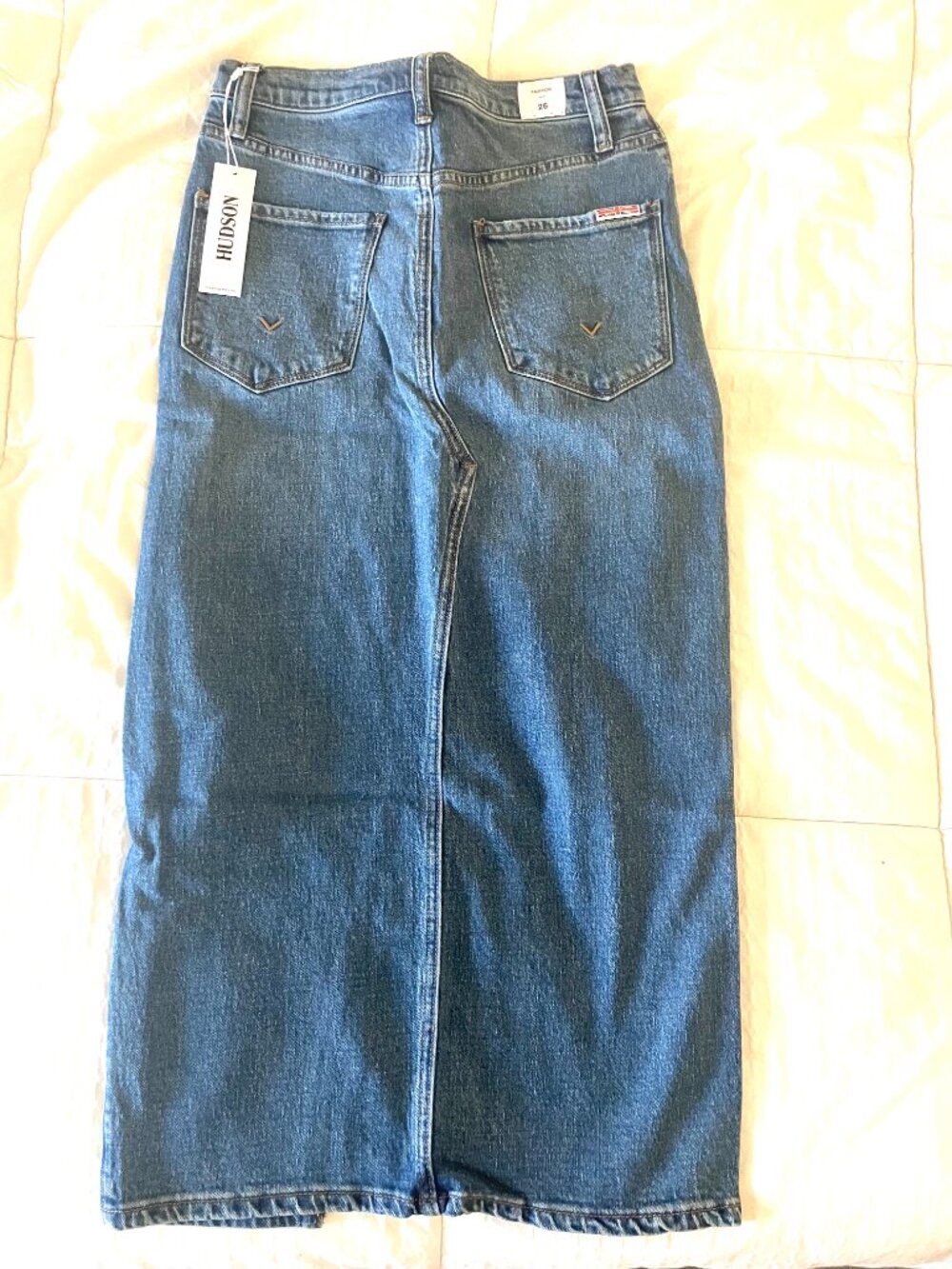 Hudson Front Slit Midi Denim Skirt Size 26 - Picture 3 of 4